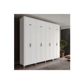 GuneyStore Milas 8 Kapaklı Komple MDF Ayaklı Yüklüklü Gardırop