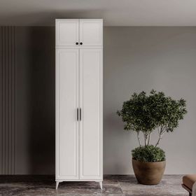 GuneyStore Milas Gold 2 Kapaklı Komple MDF Ayaklı Yüklüklü Gardırop