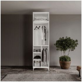 GuneyStore Milas Gold 2 Kapaklı Komple MDF Ayaklı Yüklüklü Gardırop