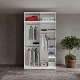 GuneyStore Milas Gold 4 Kapaklı Komple MDF Yüklüklü Gardırop