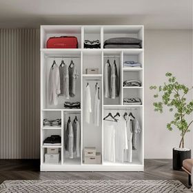 GuneyStore Milas Gold 5 Kapaklı Komple MDF Yüklüklü Gardırop