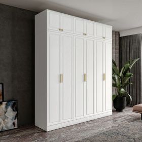 GuneyStore Milas Gold 6 Kapaklı Komple MDF Yüklüklü Gardırop