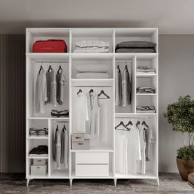 GuneyStore Milas Gold 6 Kapaklı Komple MDF Yüklüklü Gardırop