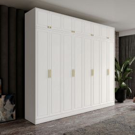 GuneyStore Milas Gold 8 Kapaklı Komple MDF Yüklüklü Gardırop