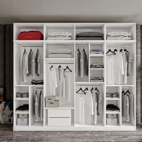 GuneyStore Milas Gold 8 Kapaklı Komple MDF Yüklüklü Gardırop