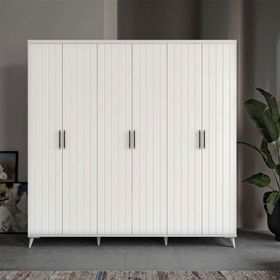 GuneyStore Odesa 6 Kapaklı Beyaz Gardırop