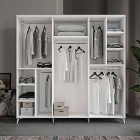 GuneyStore Odesa 6 Kapaklı Beyaz Gardırop