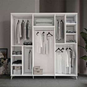 GuneyStore Odesa 6 Kapaklı Komple MDF Beyaz Gardırop