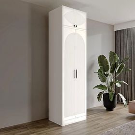 GuneyStore Oslo 2 Kapaklı Yüklüklü Beyaz Gardırop