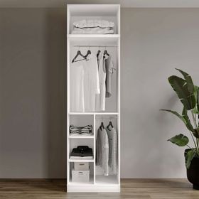 GuneyStore Oslo 2 Kapaklı Yüklüklü Beyaz Gardırop