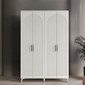 GuneyStore Oslo 4 Kapaklı Beyaz Gardırop