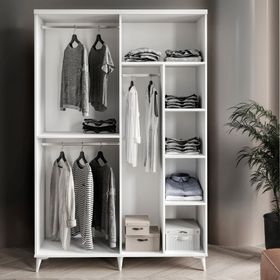 GuneyStore Oslo 4 Kapaklı Beyaz Gardırop