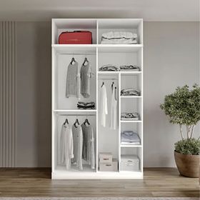 GuneyStore Oslo 4 Kapaklı Yüklüklü Beyaz Gardırop