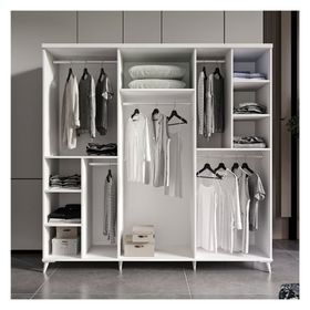 GuneyStore Oslo 6 Kapaklı Aynalı Beyaz Gardırop
