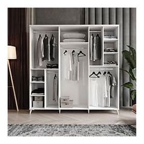 GuneyStore Oslo 6 Kapaklı Beyaz Gardırop