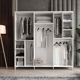GuneyStore Oslo 6 Kapaklı Komple MDF Beyaz Gardırop