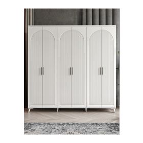 GuneyStore Oslo 6 Kapaklı Komple MDF Beyaz Gardırop