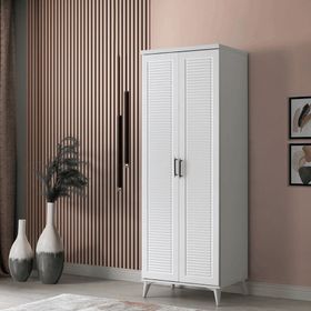 GuneyStore Paris 2 Kapaklı Komple Mdf Beyaz Gardırop