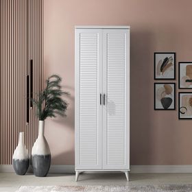 GuneyStore Paris 2 Kapaklı Komple Mdf Beyaz Gardırop