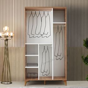GuneyStore Paris 3 Kapaklı Atlantik Çam Beyaz Gardırop