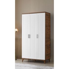 GuneyStore Paris 3 Kapaklı Atlantik Çam Beyaz Gardırop