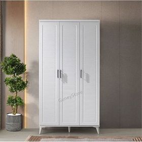 GuneyStore Paris 3 Kapaklı Komple Mdf Beyaz Gardırop