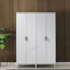 GuneyStore Paris 4 Kapaklı Komple Mdf Beyaz Gardırop