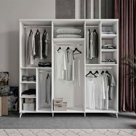 GuneyStore Rodos 6 Kapaklı Beyaz Gardırop