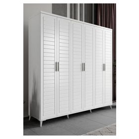 GuneyStore Rodos 6 Kapaklı Komple MDF Beyaz Gardırop
