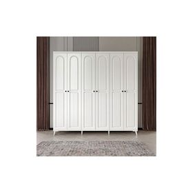 GuneyStore Roma 6 Kapaklı Beyaz Gardırop