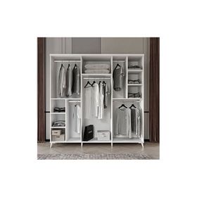 GuneyStore Roma 6 Kapaklı Beyaz Gardırop