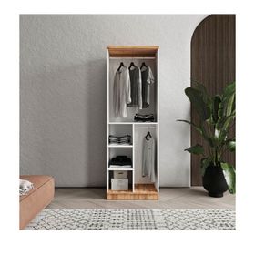 GuneyStore Rosa 2 Kapaklı Atlantik Çam Beyaz Gardırop