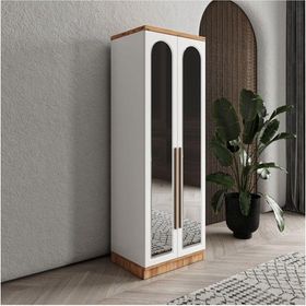 GuneyStore Rosa 2 Kapaklı Aynalı Komple MDF Gardırop
