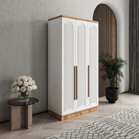 GuneyStore Rosa 3 Kapaklı Atlantik Çam Beyaz Gardırop