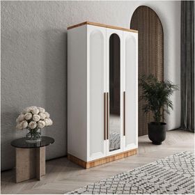 GuneyStore Rosa 3 Kapaklı Komple MDF Aynalı Gardırop