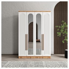 GuneyStore Rosa 4 Kapaklı Atlantik Çam Beyaz Gardırop