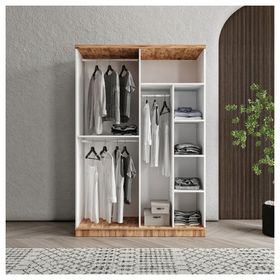 GuneyStore Rosa 4 Kapaklı Atlantik Çam Beyaz Gardırop