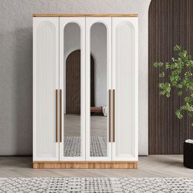 GuneyStore Rosa 4 Kapaklı Aynalı Komple MDF Gardırop