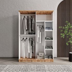 GuneyStore Rosa 4 Kapaklı Aynalı Komple MDF Gardırop