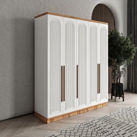 GuneyStore Rosa 5 Kapaklı Beyaz Gardırop