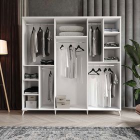 GuneyStore Rosa 6 Kapaklı Aynalı Komple MDF Gardırop
