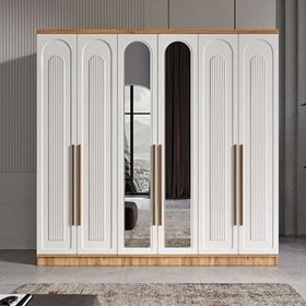GuneyStore Rosa 6 Kapaklı Aynalı Komple MDF Gardırop
