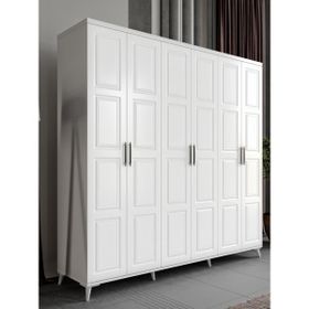 GuneyStore Safir 6 Kapaklı Beyaz Gardırop