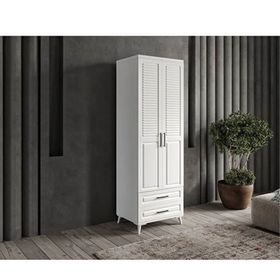 GuneyStore Sanat 2 Kapaklı Beyaz Gardırop