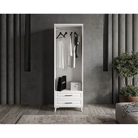 GuneyStore Sanat 2 Kapaklı Beyaz Gardırop