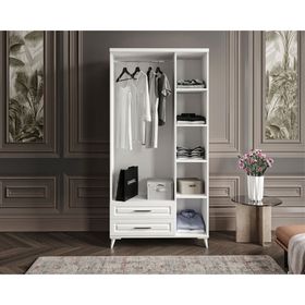 GuneyStore Sanat 3 Kapaklı Beyaz Gardırop