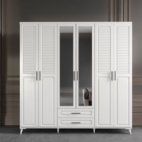 GuneyStore Sanat Aynalı 6 Kapaklı Komple Mdf Gardırop