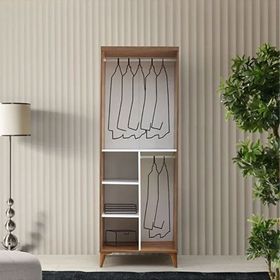 GuneyStore Sport 2 Kapaklı Atlantik Çam Beyaz Gardırop