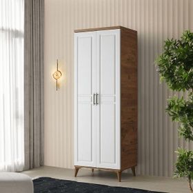 GuneyStore Sport 2 Kapaklı Atlantik Çam Beyaz Gardırop