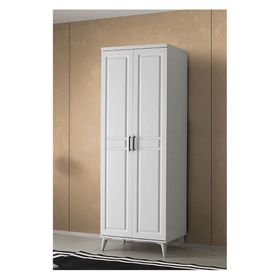 GuneyStore Sport 2 Kapaklı Komple Mdf Beyaz Gardırop